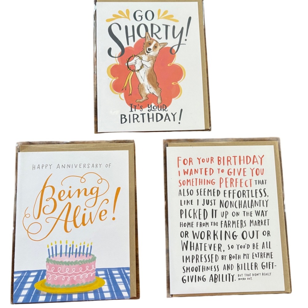3 Fun Emily McDowell Studio Greeting‎ Cards Funny Happy Birthday for Her BFF